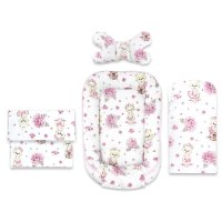 Set 4 in 1 Cosulet pentru Bebelusi MimiNu - Baby Cocoon Pink Ballerina - 1