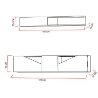 Comoda TV Taç - Walnut, Negru - 5