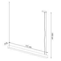 Lustra suspendata LED Pinne Gri 4000K 118x6x150 cm - 8