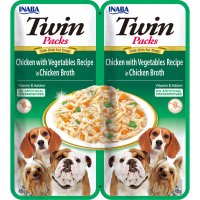 INABA Churu Dog Twin, XS-XL, Pui și Legume, hrană umedă fără cereale câini, (în supă) INABA Churu Dog Twin, XS-XL, Pui și Legume, plic hrană umedă fără cereale câini, (în supă), 80g - 2