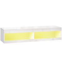 HOMCOM lowboard TV cu iluminare LED RGB, suport pentru televizoare de 140-152 cm, 140 x 40 x 30 cm, alb lucios | Aosom Romania - 1