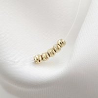 Choker personalizabil cu 5 bilute de 2 mm, aur galben 14K si snur din silicon cu inchizatoare tip carabina - 1