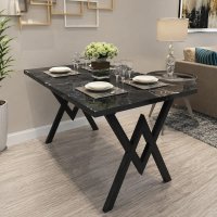 Masa de bucatarie negru marmorat, 120x80x75 cm, model A0102 - 1