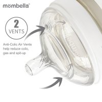 Biberon Anticolici Mombella Brest-Like 210ml cu Tetina M Flux Mediu din PPSU Ivory - 4
