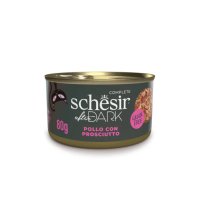 SCHESIR After Dark, Pui și Șuncă, conservă hrană umedă fără cereale pisici, (în supă), 80g - 2