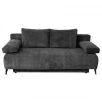 Canapea TIME NEW extensibila, 3 locuri, cu arcuri si lada depozitare, gri inchis, 200x100x90 cm - 1