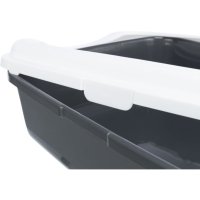 TRIXIE Classic Litter Box pentru Pisici cu Rama, Alb si Gri, Dimensiuni 37x15x48 cm - 3