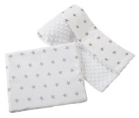 Set paturica Nichiduta 75x100 cm si perna 35x30 cm Minky Stars White - 1