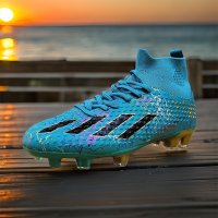 Ghete de fotbal Sky Wing 9701, cu glezna inalta si crampoane, verzi - 5