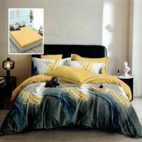 Lenjerie de pat din finet, 6 piese, cu husa, pentru saltele de 160x200 si 180x200 cm - HF6P307 - 1