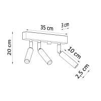 Lustra Eyetech Negru 35x3x20 cm - 2