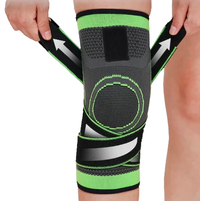 Genunchiera Elastica Ajustabila cu Bretele Elastice Negru si Verde - 1