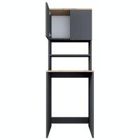 Dulap pentru masina de spalat, Hanah Home, pal melaminat, nuc si antracit, 65x60x183.6 cm - 1