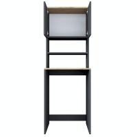 Dulap pentru masina de spalat, Hanah Home, pal melaminat, nuc si antracit, 65x60x183.6 cm - 10