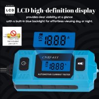 Tester Curent Auto Techstar® CNPJ-611, Cu Afisaj LCD Iluminat, Detectie Sigurante, Precizie ±2% - 7