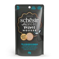 SCHESIR After Dark Velvet Mousse, Pui și Ou de Prepeliță, plic hrană umedă fără cereale pisici, (mousse), 80g - 2