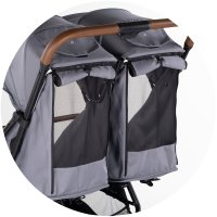 Carucior pentru gemeni Chipolino Twinity Cloud, cadru din aluminiu, suspensii, huse picioare, suport pahar, gentuta - 12