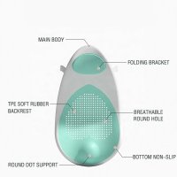 Suport de baie pentru copii, Little Mom, design ergonomic pliabil, prevazut cu Tetiera si suprafata texturata cu gauri de scurgere a apei, dimensiune 54 x 27.5 x 22 cm, Green - 11