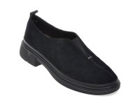 Pantofi IMAGE 1798H13 negri din piele intoarsa pentru femei - 1