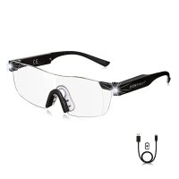 Ochelari cu lupa, zoom vision, led-uri ultra bright, reincarcabili usb, compatible cu ochelari de prescriptie, negru - 3