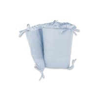 Aparatoare patut MimiNu, Royal Blue, 180x30 cm, bumbac Oeko-Tex, cu panglici - 1