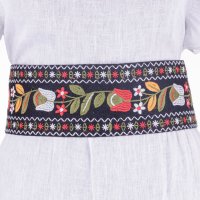 Brau traditional romanesc cu broderie florala vibranta - 1
