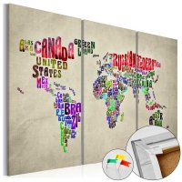 Tablou din plută - Colorful Countries [Cork Map] 60x40 cm - 1