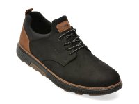 Pantofi barbati Rieker B3360 negri, din piele intoarsa, slip-on - 1