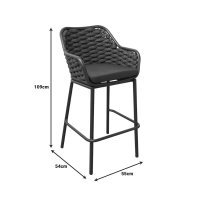 Scaund e bar Zuki, Pako World, Gri, 55x54x109 cm - 9