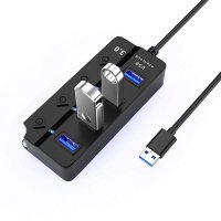 Hub USB cu 4 porturi Techstar® HUBA0701, 1 x USB 3.0, 3 x USB 2.0, indicator LED pentru putere, comutator independent - 7