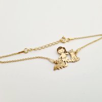 Bratara Personalizata Familie - 3 Membri cu Pisica si Caine Cane Corso - Argint 925 Placat cu Aur de 14K - 1
