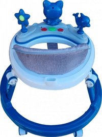 Premergator reglabil in 6 trepte de inaltime Novokids Happy Kitty Albastru, cu melodii, pliabil, greutate admisa 20 kg, roti silentioase - 2