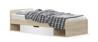 Pat cu sertar TIPS 90x200 cm, stejar sonoma + alb, 203,2x95,6x60,5 cm - 1