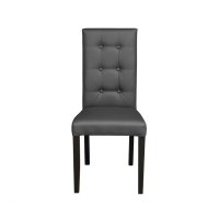 Scaun living TEO LUX, picioare lemn wenge, piele ecologica gri, 46x60x98 cm - 1