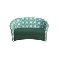 Canapea CAFENEA PRINT fixa, 2 locuri, verde + stofa print Geo 03, 140x65x78 cm - 1