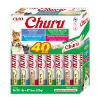 INABA Churu Creamy Varieties, Ton și Fructe de Mare, cutie recompense fără cereale pisici, (piure), 560g - 2
