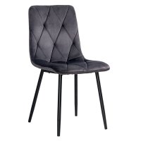 Scaun de living BUC 210 din catifea gri cu cadru metalic - 1