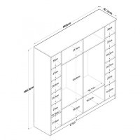 Dulap BA114 - 2274 din PAL Laminat, 180 cm latime - 7