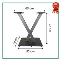 Picioare metalice pentru masa ,horeca,negru,65x38x72 cm, - 1
