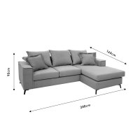 Coltar reversibil Fabulous in nuante mocha si crem - Dimensiuni 240x165x95cm - 7