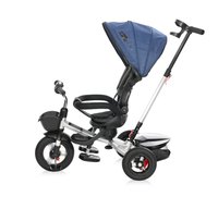 Tricicleta pentru copii Lorelli Zippy Air Sapphire control parental 12-36 luni, cu scaun reversibil, rotire 360 grade, spatar reglabil pe multiple pozitii, roti din cauciuc cu camera si 2  tipuri de suport pentru picioare - 6