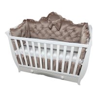 Aparatori matlasate din catifea Deseda Lux 120x60 cm bej - 1