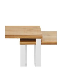 Set Songmics KCS02NW cu 2 organizatoare de dulap, metal si bambus, alb si natural - 5