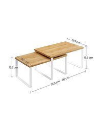 Set Songmics KCS02NW cu 2 organizatoare de dulap, metal si bambus, alb si natural - 6
