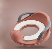 Reductor pentru toaleta Little Mom Safe Seat Pink cu manere, sezut moale, varsta 1 an+ - 1