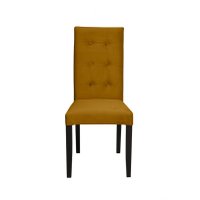 Scaun living TEO LUX, picioare lemn wenge, stofa galben, 46x60x98 cm - 1