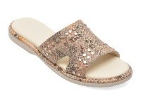 Papuci GOLD DEER Bej 1365705 din Piele Naturala pentru Vara - 1