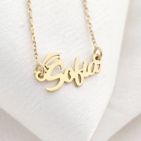 Lantisor personalizat - Medalion cu nume si simbol toca - Argint 925 placat cu Aur Galben 18K - 1