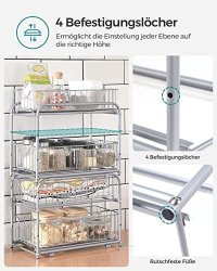 Organizator bucatarie, Songmics, Argintiu, 36x21x25.5-31.5 cm - 4
