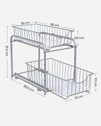 Organizator bucatarie, Songmics, Argintiu, 36x21x25.5-31.5 cm - 5